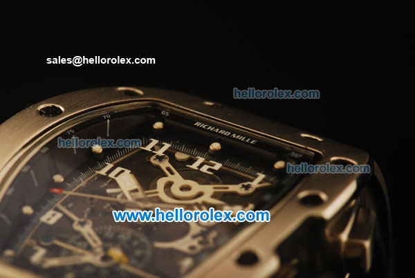 Richard Mille RM011 Automatic Movement Steel Case and Bezel with Black Rubber Strap - Click Image to Close